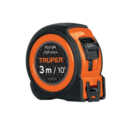 Wincha compacta contra impactos 3 m cinta 16 mm Truper