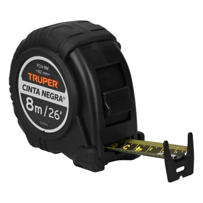 Wincha cinta negra 8 m cinta 25 mm Truper