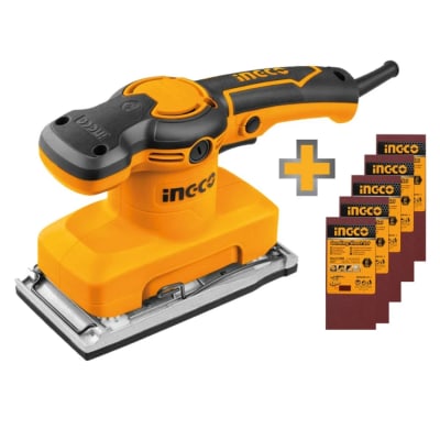 Lijadora orbital 320w + 5 lijas industrial Ingco