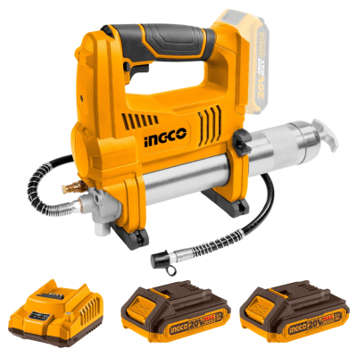 Pistola engrasadora 1000 Psi + 2 baterías 2ah y cargador Ingco1