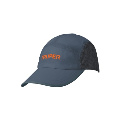 Gorra truper color gris. 100% poliéster respirable