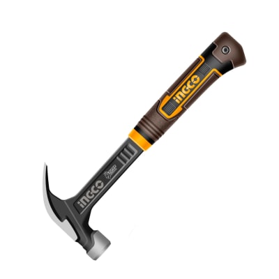 Martillo De Uña Punta inmantada y mango antichoque Ingco1