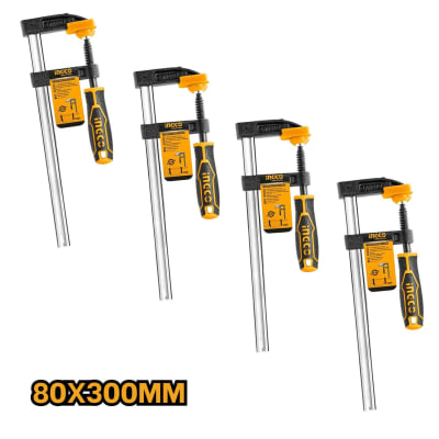 Pack x4 Prensa Sargento Tipo F 80 x 300 MM Industrial Ingco