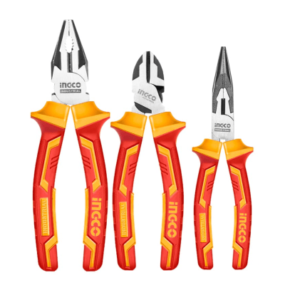 Juego de 3 alicates para electricista soporta 1000v Ingco