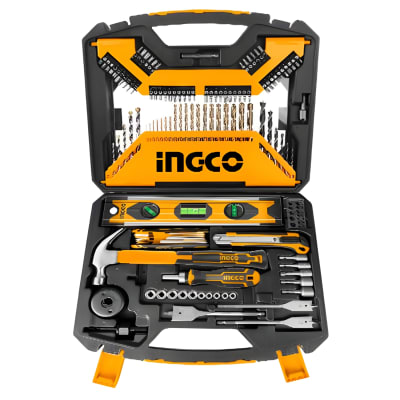 Set de Brocas 120 Pzas Herramientas Nivel Destornillador Medidor de Profundidad Ingco1