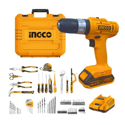 Taladro 20v + 165 herramientas Ingco