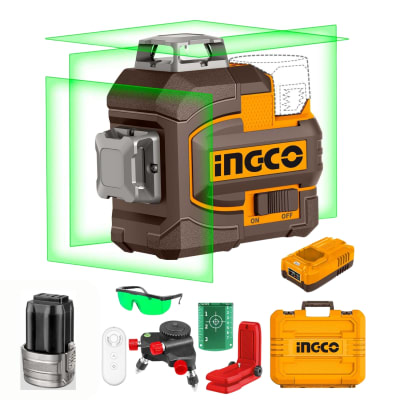 Nivel laser 12 lineas verdes 16v + Accesorios Ingco
