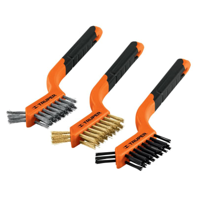 Juego de 3 mini cepillos de alambre 28 pinceles Truper