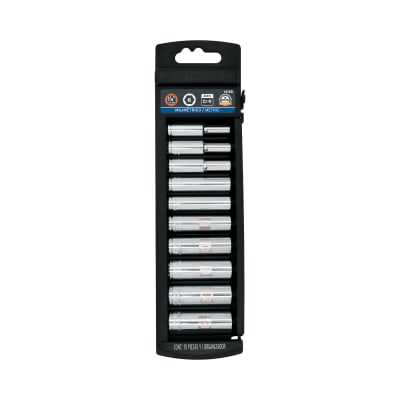 Juego de 10 dados tubulares hexagonales encastre 1/4´´ mm, Truper