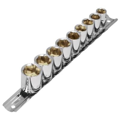 Juego de 9 dados hexagonales encastre 3/8'' mm. pretul