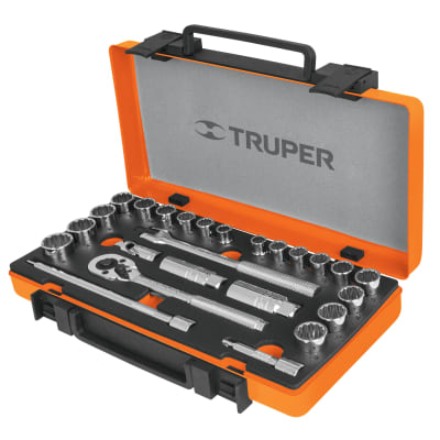 juego de 25 herramientas caudro 3/8 Truper