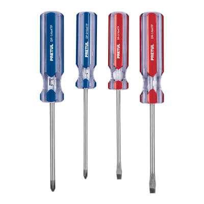Juego de 4 desarmadores mango de PVC Pretul