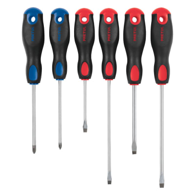 Juego de 6 desarmadores mango comfort grip, pretu
