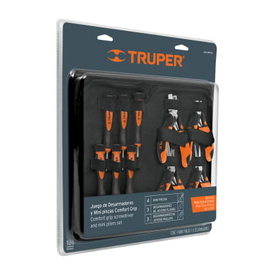 Juego 6 desarmadores de joyero y 4 mini alicates comfort grip truper