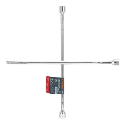 Llave de cruz 20'' pulida y cromada con entrada cuadro 1/2'' Truper