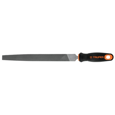 Lima plana bastarda 10'' con mango doble inyección. truper
