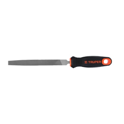 Lima plana bastarda 6'' con mango doble inyección Truper