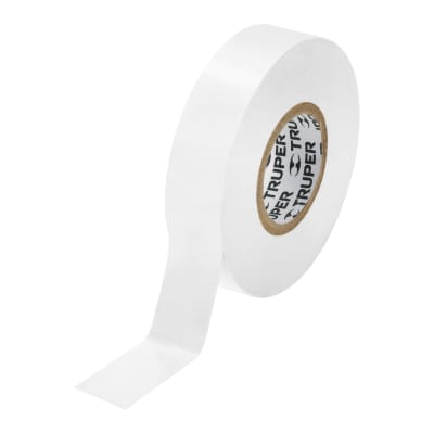 Cinta aislante de 18 m x 19 mm. blanca. truper