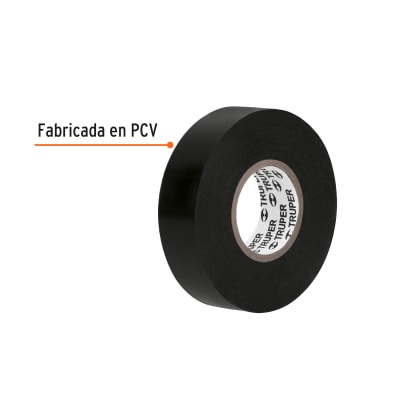 Cinta aislante de 18 m x 19 mm, negra en blíster, Truper1