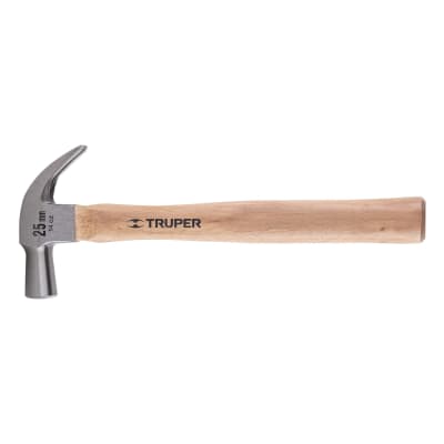 Martillo cabeza cónica 25 mm uña curva. mango madera. truper1