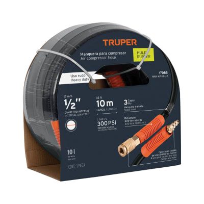Rollo de 10 m de manguera 1/2´´ de hule para compresora, Truper