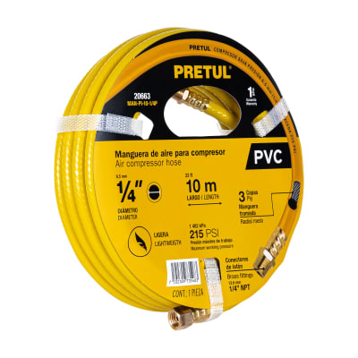 Manguera de pvc para compresora 10 m x 1/4' Pretul1