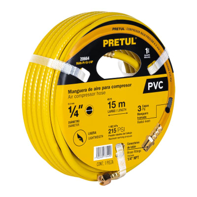 Manguera de pvc para compresora 15 m x 1/4' Pretul