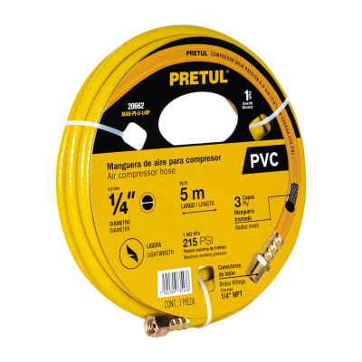 Manguera de pvc para compresora 5 m x 1/4' Pretul