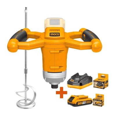 Mezcladora de pintura 20V + cargador y bateria 2ah Ingco