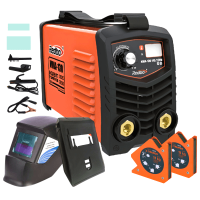Combo soldadora  130A + mascara  Redbo + 2 escuadra magnética Truper