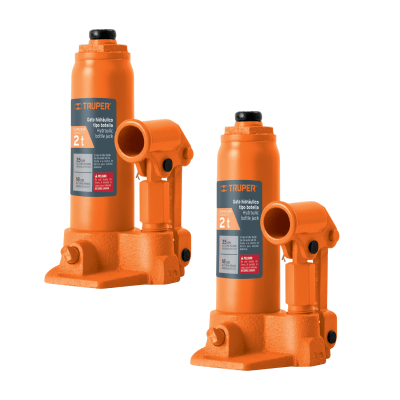 Combo gata hidraulica botella 2 toneladas - 2 piezas Truper1