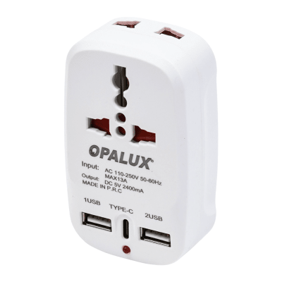 Adaptador multiple 2 entradas Tipo A + 1 Tipo C Opalux1