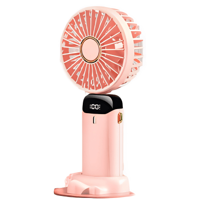 Ventilador recargable con soporte para celular rosado Opalux