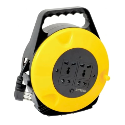 Carrete de cable portatil 10 metros con 4 salidas Opalux