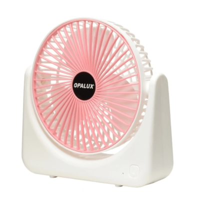 Ventilador portatil recargable 3 velocidades rosado Opalux