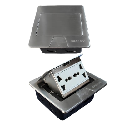 Tomacorriente para mueble 2 tomas a tierra Opalux1