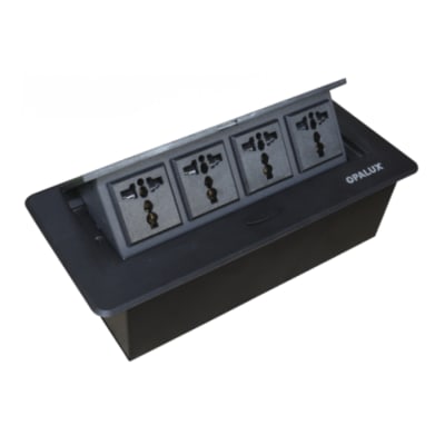 Tomacorriente para mueble 4 tomas color Negro Opalux1