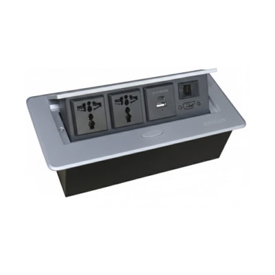 Tomacorriente para mueble 2 tomas HDMI RJ45 USB Opalux