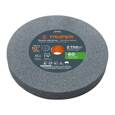 Piedra para amoladora de banco 10 X 1-1/4´´, óxido de aluminio, grano 60 Truper