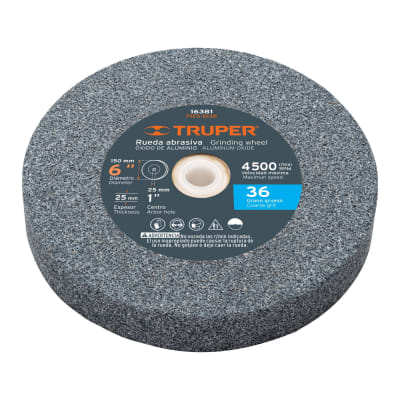 Piedra para amoladora de banco 6 X 1´´ óxido de aluminio, grano 36 Truper