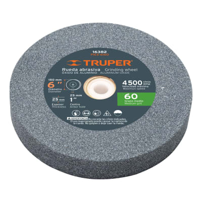 Piedra para amoladora de banco 6 x 1'' óxido de aluminio grano 60 Truper1