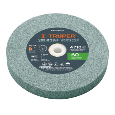 Piedra para amoladora de banco 6 X 3/4´´, carburo de silicio, grano 60 Truper