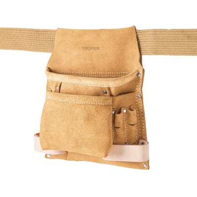 Cinturón portaherramientas de carnaza 6 compartimentos Truper1