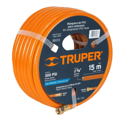 Manguera de pvc para compresora 1/4' 15 metros Truper