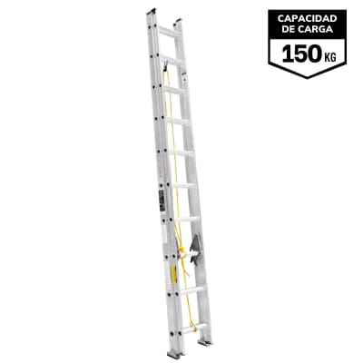 Escalera Telescópica 20 peldaños Soporta 150 Kg Truper