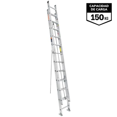 Escalera Telescópica 24 peldaños Soporta 150 Kg Truper