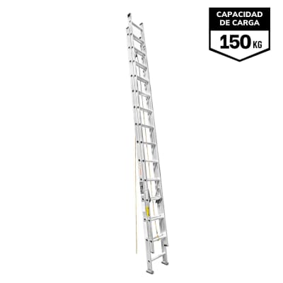 Escalera Telescópica 28 peldaños Soporta 150 Kg Truper