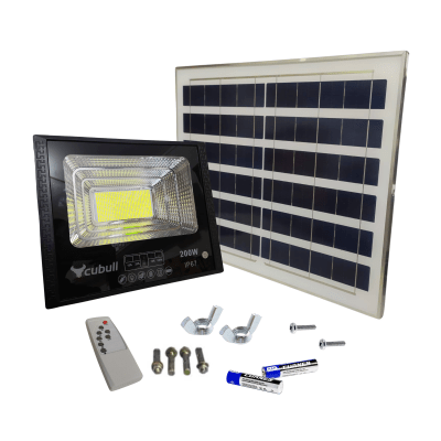 Reflector LED 200w con panel solar Cubull1