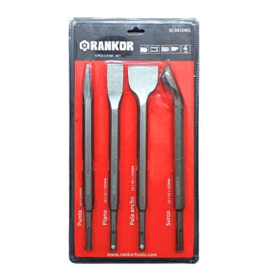 Set de cinceles SDS Plus x 4 piezas Rankor