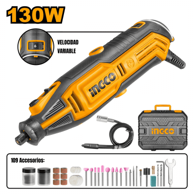 Mini Rectificadora con accesorios 130W Ingco